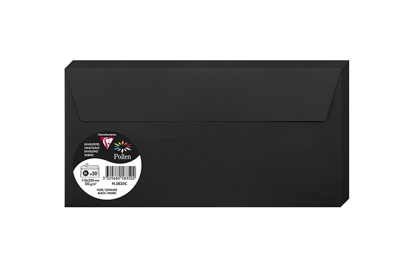 20 black envelopes 110 x 220