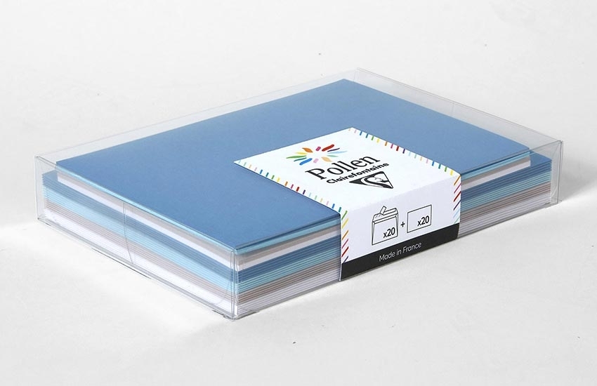 20 Enveloppes et cartes 110 x 55 UNI mineral