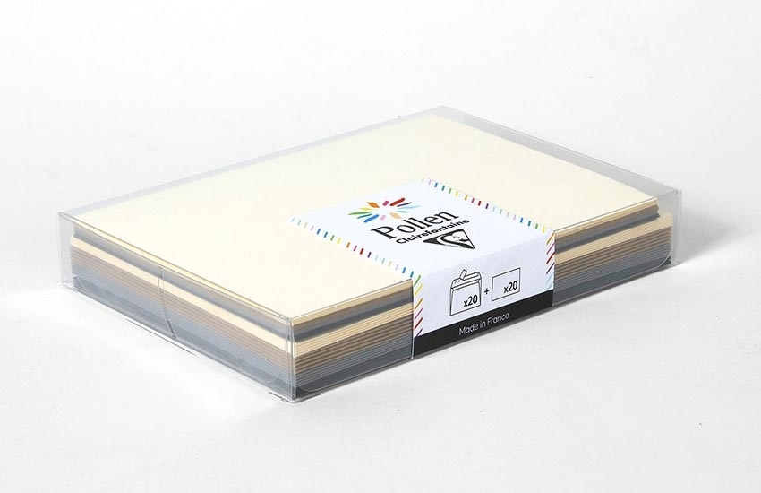20 Enveloppes et cartes 110 x 55 UNI casual