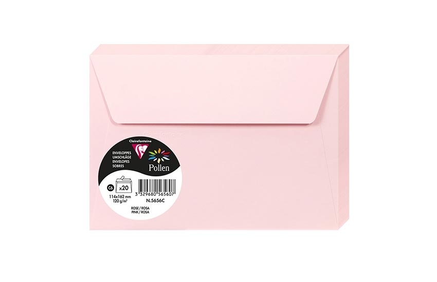 Cartes et enveloppes Pollen rose