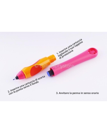 Stylo roller Griffix rose pour gauchers