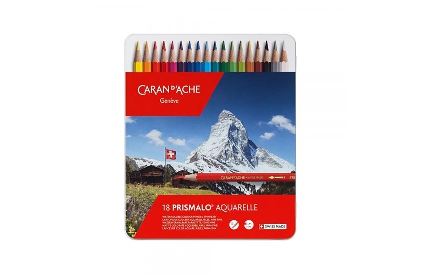 Caran d'Ache water soluble colour pencils case of 18