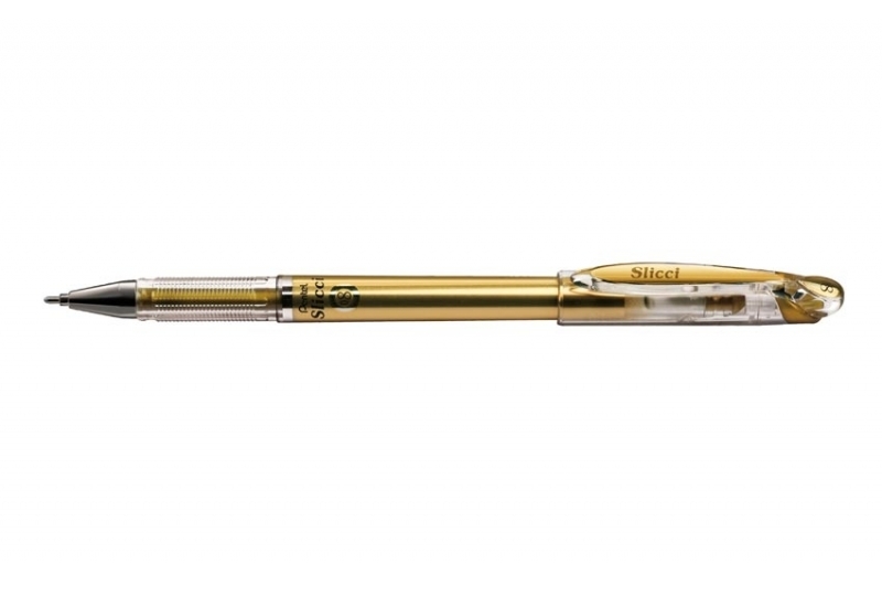 Pentel Slicci Metallic Gel Pen - 0.8 mm - Gold - Pack of 2