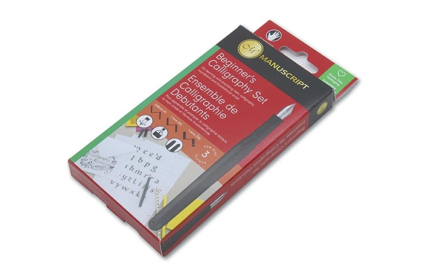 Left hand Beginner calligraphy set oblique cut (3 nibs)