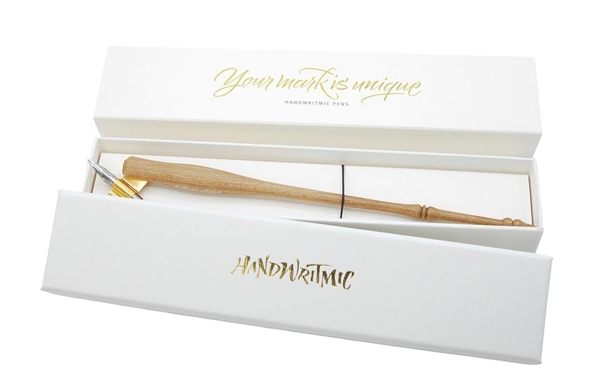 Handwritmic porte-plume coudé Old style noyer