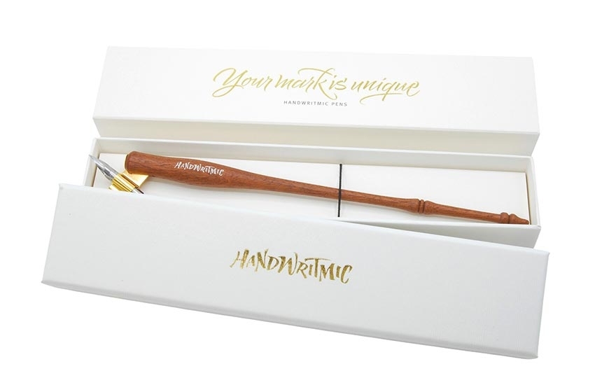 Handwritmic porte-plume coudé Old style acajou