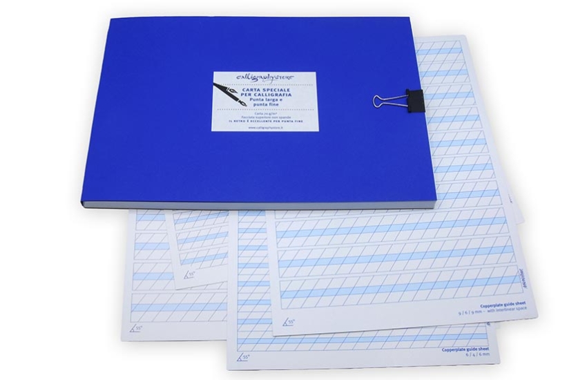 A4 pad with 4 guidelines for copperplate