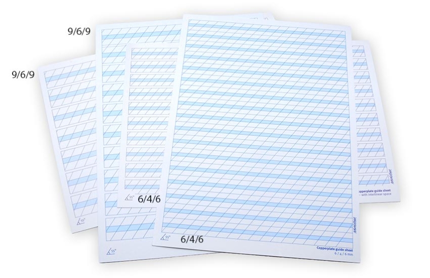 4 guideline sheets for copperplate