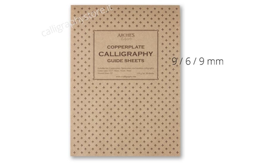 Ruled paper pad for copperplate